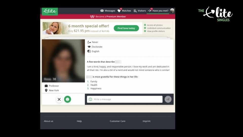 Elite Singles Making contact