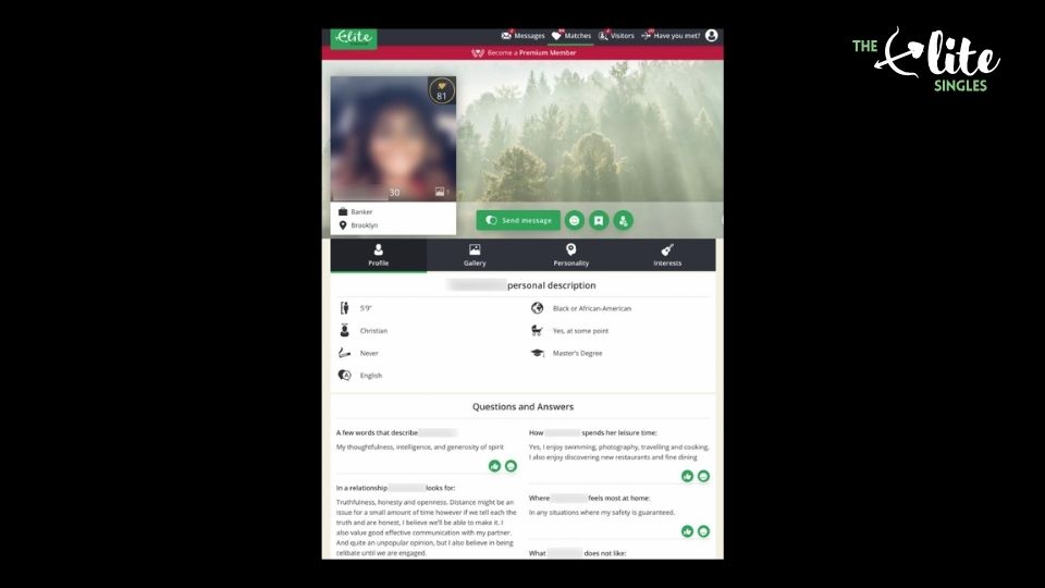 EliteSingles profile quality